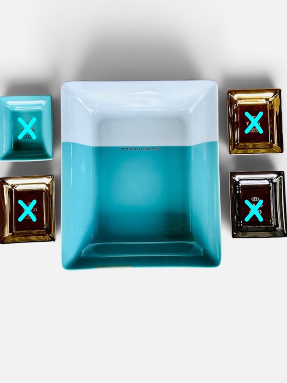 RETIRED Tiffany & Co LARGE Color Block Vide Poche Trinket Dish